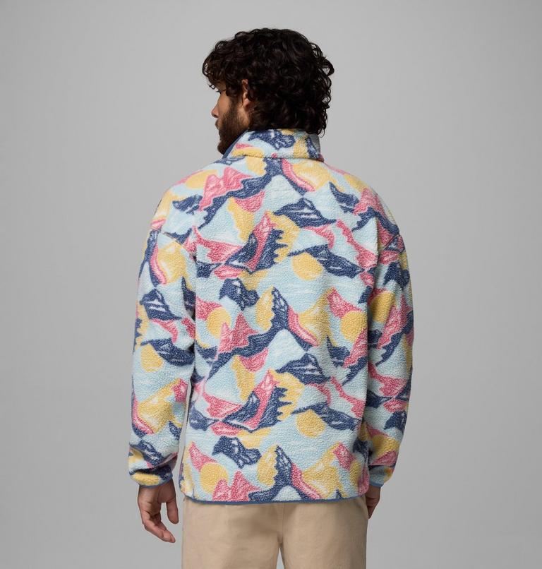 Men's Helvetia II Printed Half Snap Fleece, Color: Sand Dune, Sunscapes, image 3