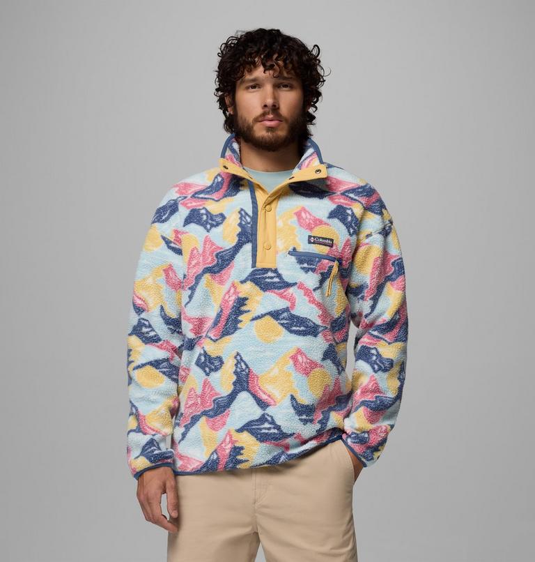 Men's Helvetia II Printed Half Snap Fleece, Color: Sand Dune, Sunscapes, image 1
