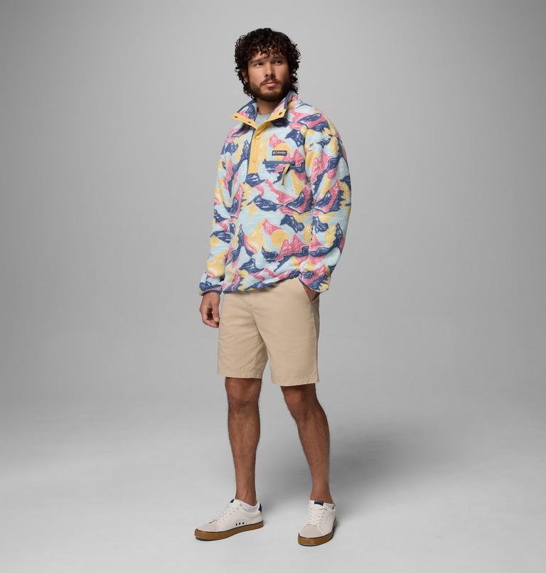 Men's Helvetia II Printed Half Snap Fleece, Color: Sand Dune, Sunscapes, image 2