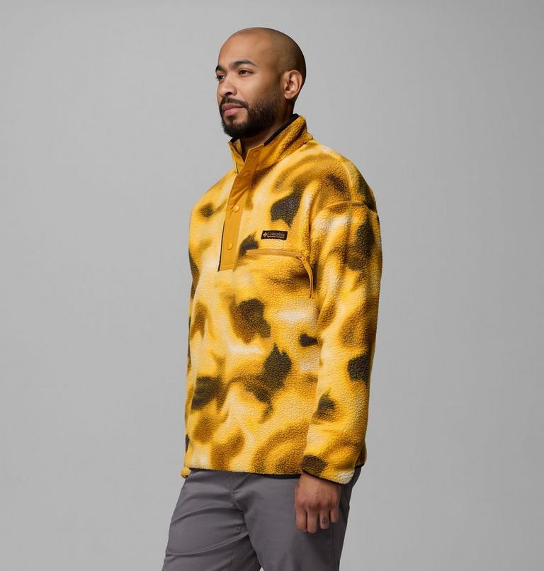 Men's Helvetia II Printed Half Snap Fleece, Color: Squash Dyeflow, image 4
