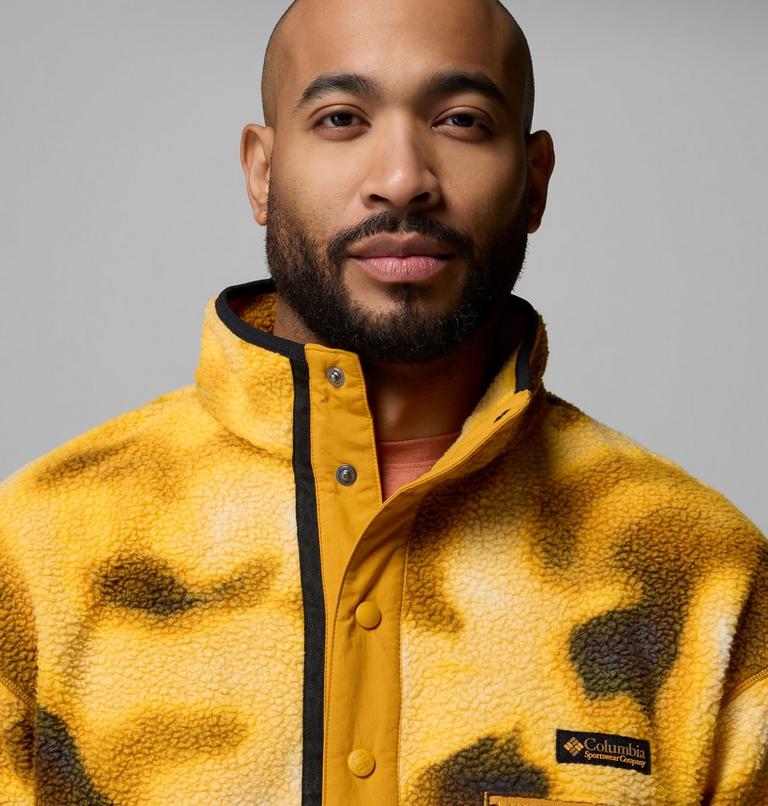 Men's Helvetia II Printed Half Snap Fleece, Color: Squash Dyeflow, image 5