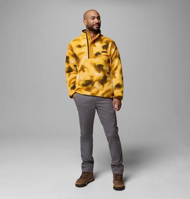 Men's Helvetia II Printed Half Snap Fleece, Color: Squash Dyeflow, image 2