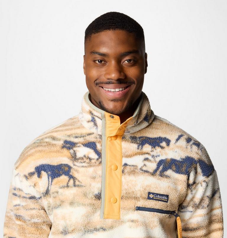 Helvetia II Printed Half Snap Fleece, Color: Lemon Wash Roaming, image 5