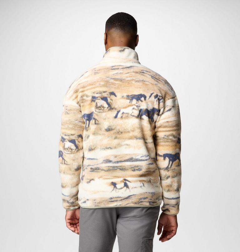 Helvetia II Printed Half Snap Fleece, Color: Lemon Wash Roaming, image 3