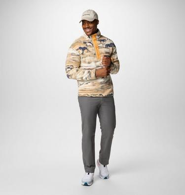 Men's Helvetia II Printed Half Snap Fleece, Color: Lemon Wash Roaming, image 16