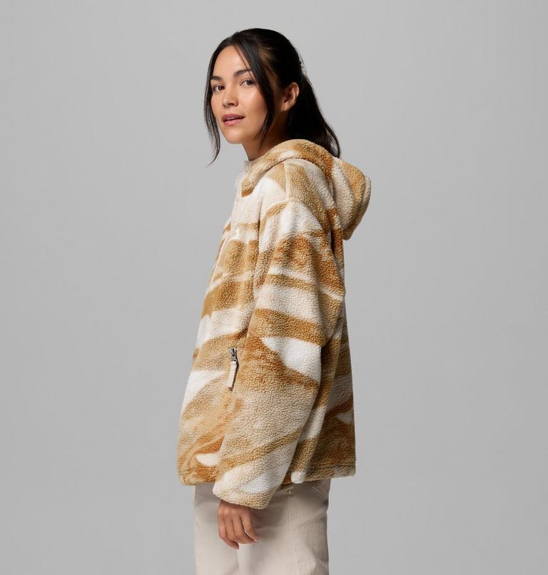 Women's Helvetia II Sherpa Fleece Printed Hoodie, Color: Sea Salt, Summits, image 4