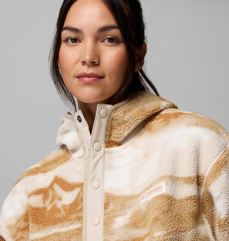 Women's Helvetia II Sherpa Fleece Printed Hoodie, Color: Sea Salt, Summits, image 5