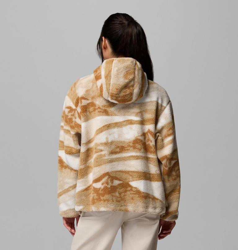 Women's Helvetia II Sherpa Fleece Printed Hoodie, Color: Sea Salt, Summits, image 3