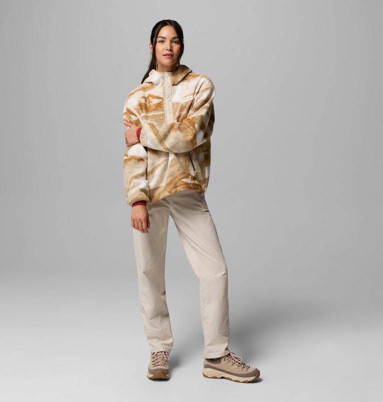 Women's Helvetia II Sherpa Fleece Printed Hoodie, Color: Sea Salt, Summits, image 2