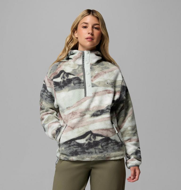 Hoodie en Molleton Sherpa avec Imprim&eacute; Helvetia II Femme, Color: Sedona Sage, Summits, image 1
