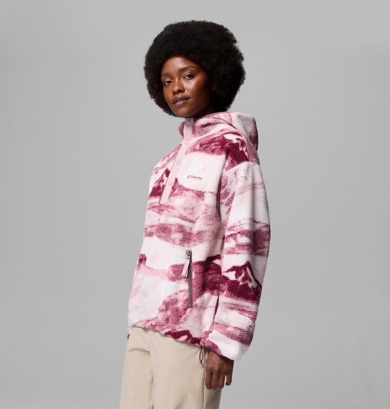 Women's Helvetia II Sherpa Fleece Printed Hoodie, Color: Antique Mauve, Summits, image 4