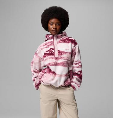Women's Helvetia II Sherpa Fleece Printed Hoodie, Color: Antique Mauve, Summits, image 1