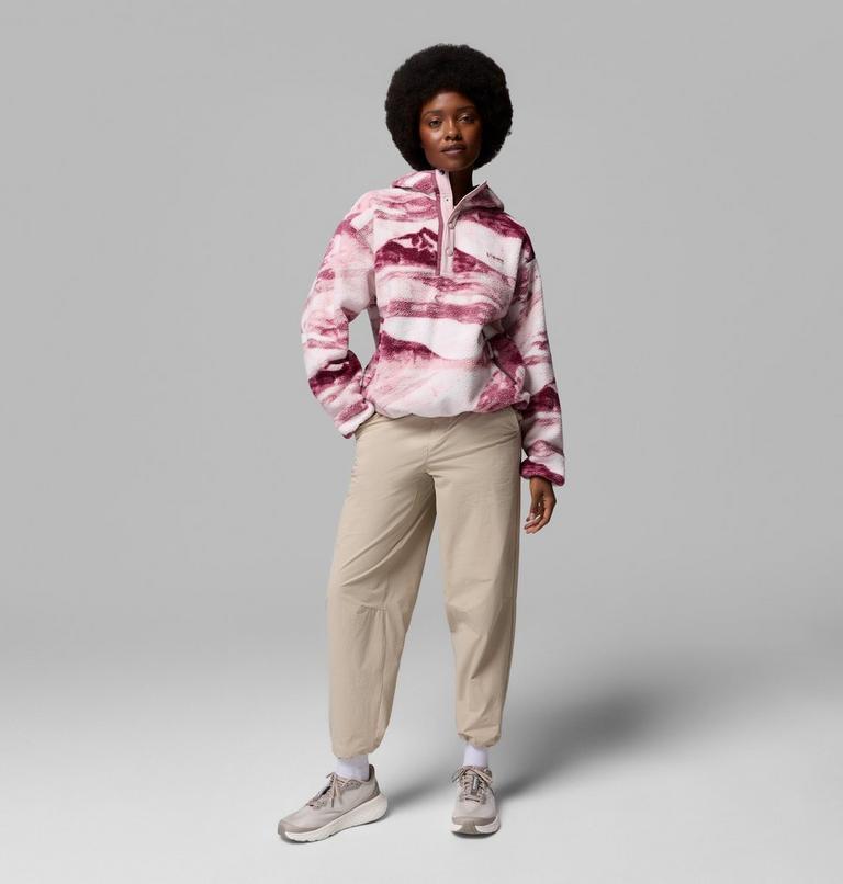 Women's Helvetia II Sherpa Fleece Printed Hoodie, Color: Antique Mauve, Summits, image 2