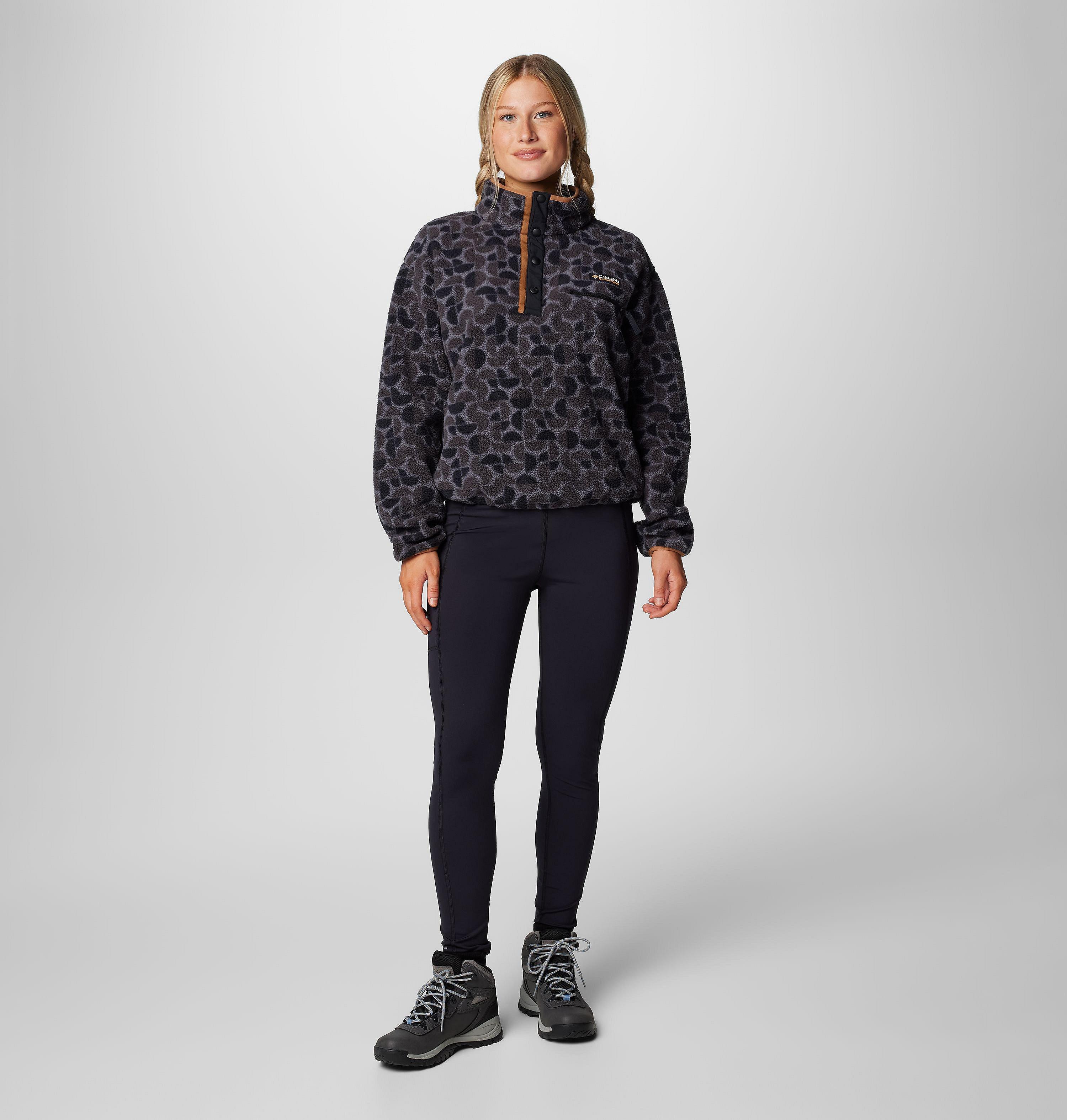 Women's Helvetia II Printed Cropped Half Snap Fleece Pullover 3