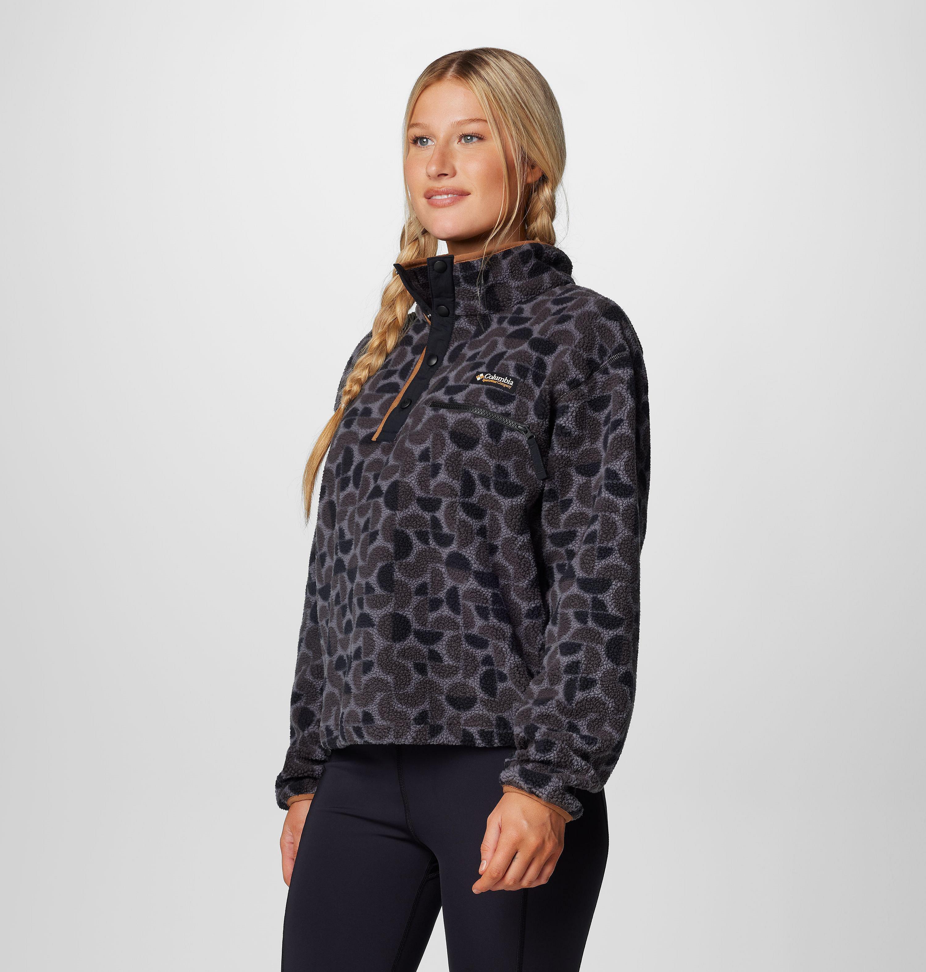 Women's Helvetia II Printed Cropped Half Snap Fleece Pullover 4