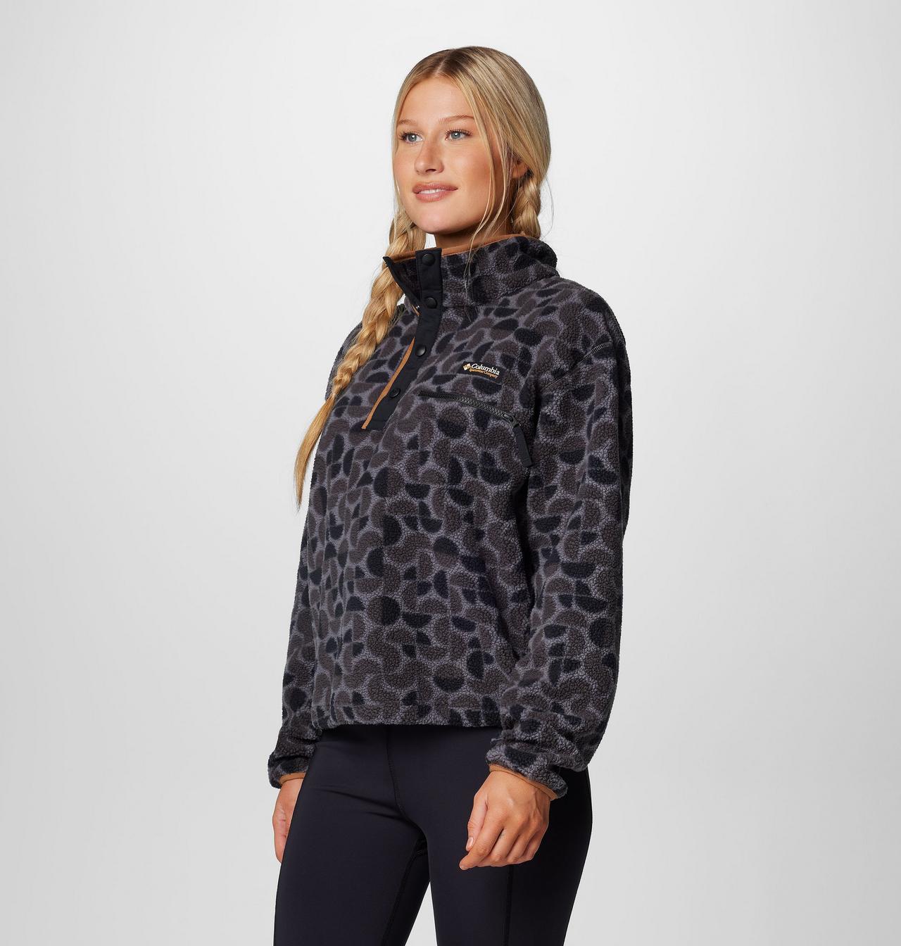 Women's Helvetia™ II Printed Cropped Half Snap Fleece Pullover 4