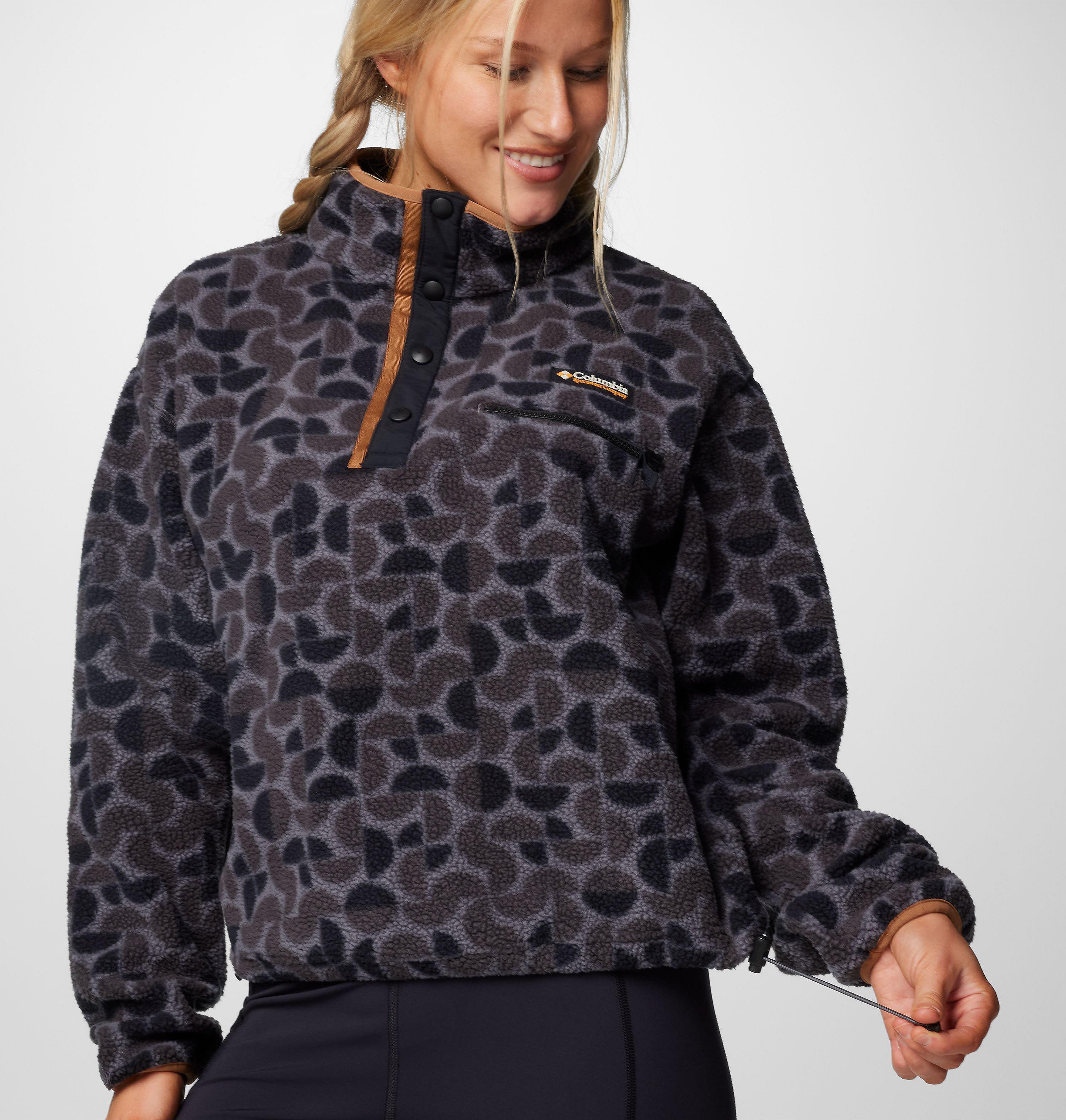 Women's Helvetia II Printed Cropped Half Snap Fleece Pullover 6