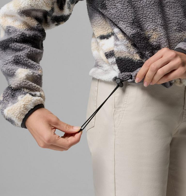 Women's Helvetia II Cropped Sherpa Half Snap Printed Fleece, Color: Shark, Dreaming, image 6