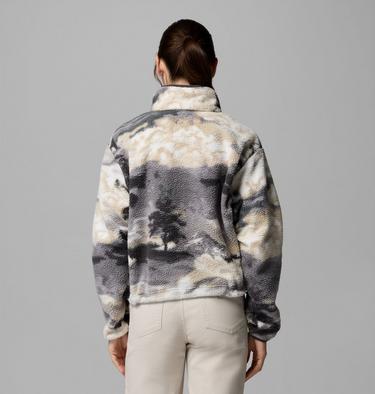 Women's Helvetia II Cropped Sherpa Half Snap Printed Fleece, Color: Shark, Dreaming, image 15