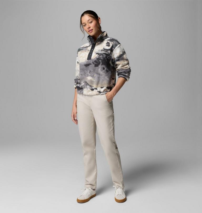 Women's Helvetia II Cropped Sherpa Half Snap Printed Fleece, Color: Shark, Dreaming, image 2