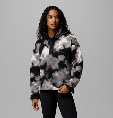 Helvetia II Printed Cropped Half Snap, Color: Black, Dyeflower, image 7