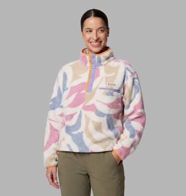 Helvetia II Printed Cropped Half Snap, Color: White, Floristic, image 7