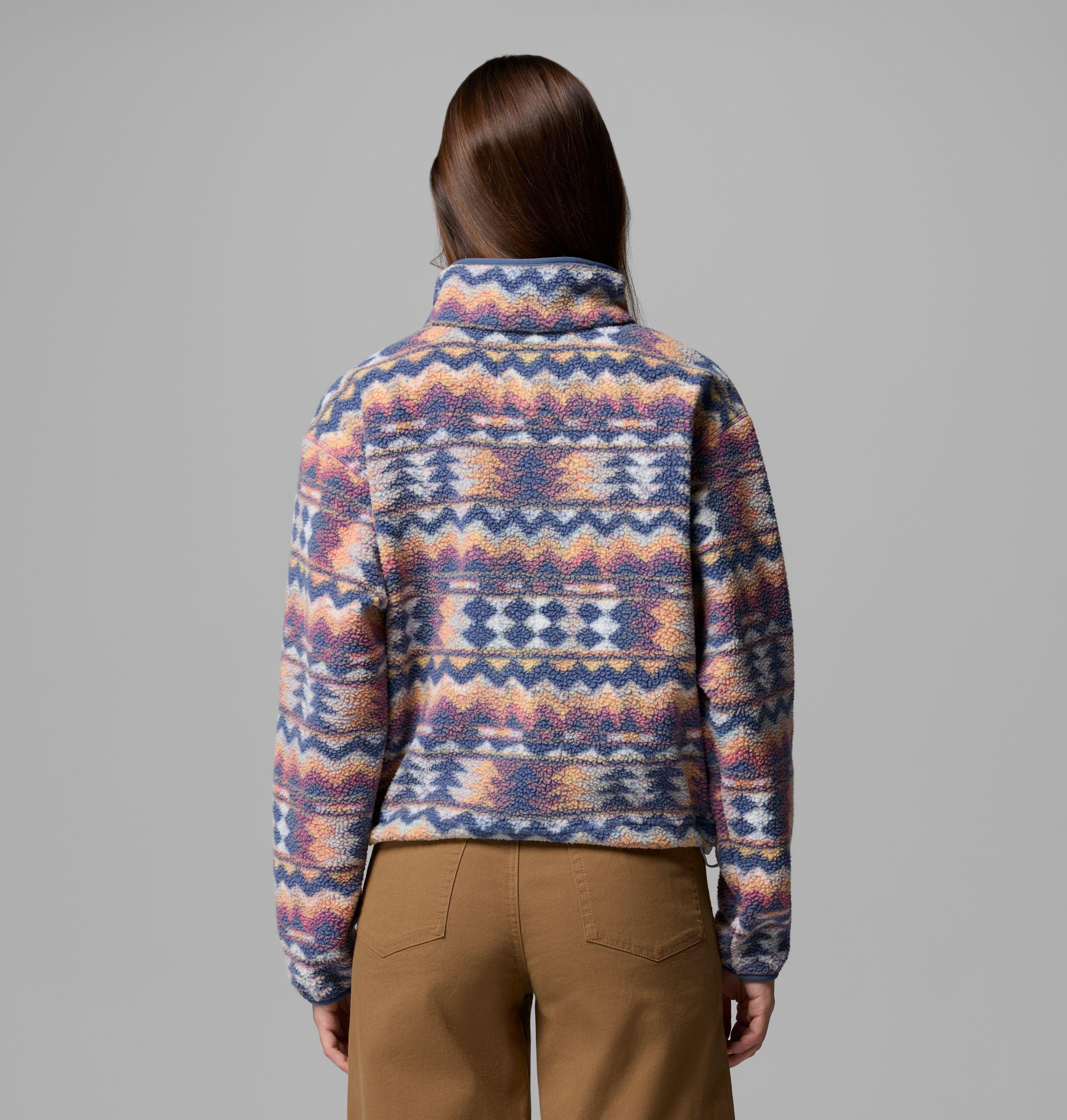 Women's Helvetia II Printed Cropped Half Snap Fleece Pullover | 127 | S 3