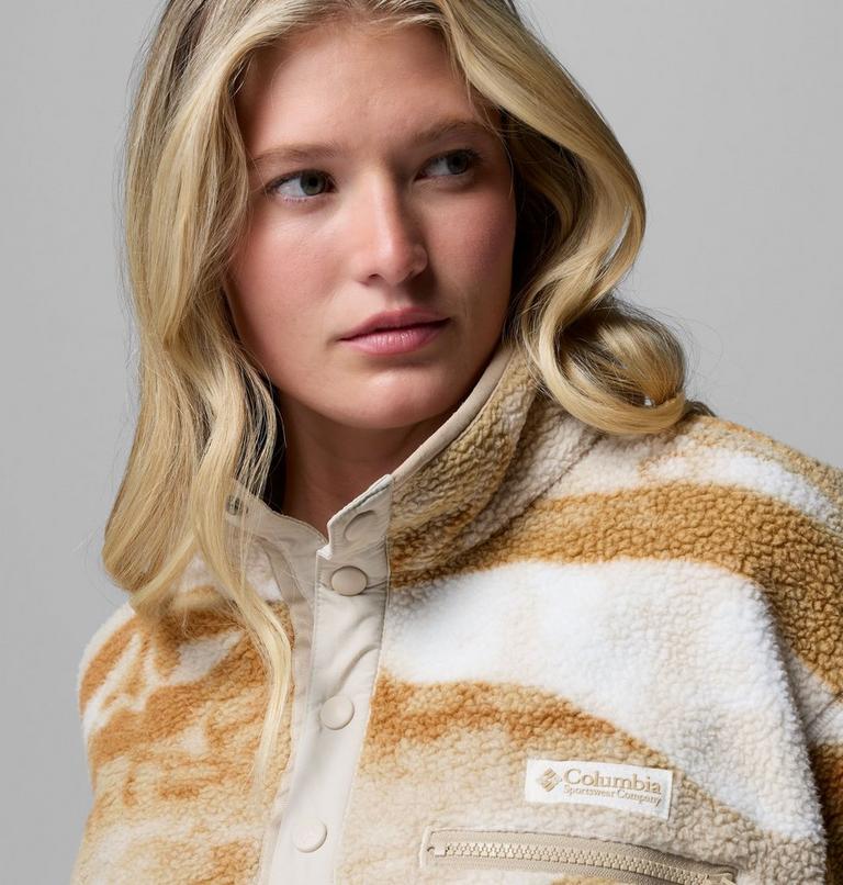 Helvetia II gecropptes Sherpa Half Snap Fleece mit Print f&uuml;r Frauen, Color: Sea Salt, Summits, image 5