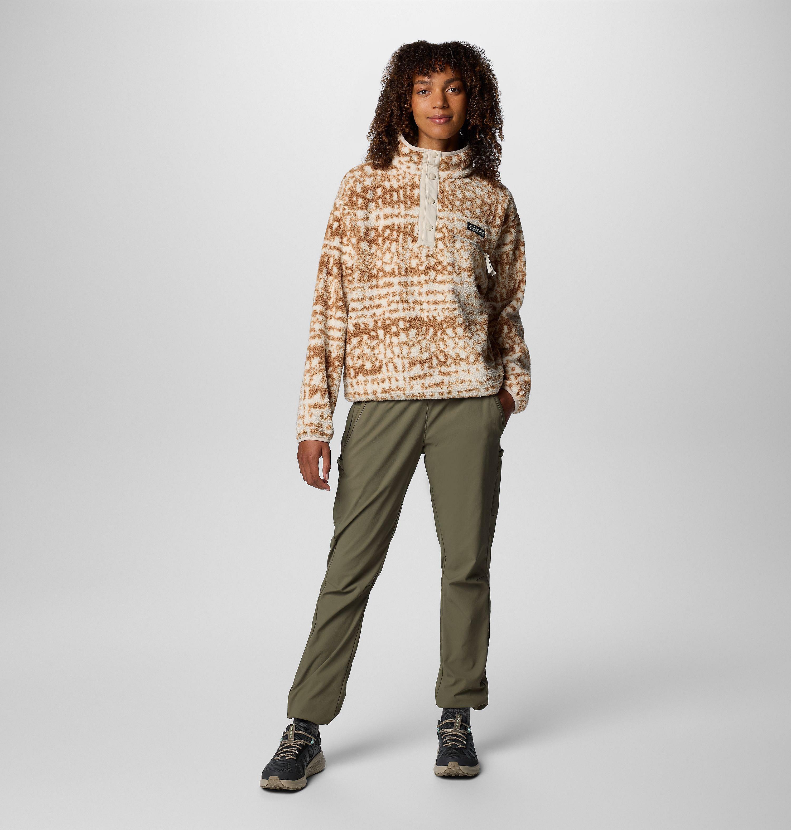 Women's Helvetia II Printed Cropped Half Snap Fleece Pullover 3