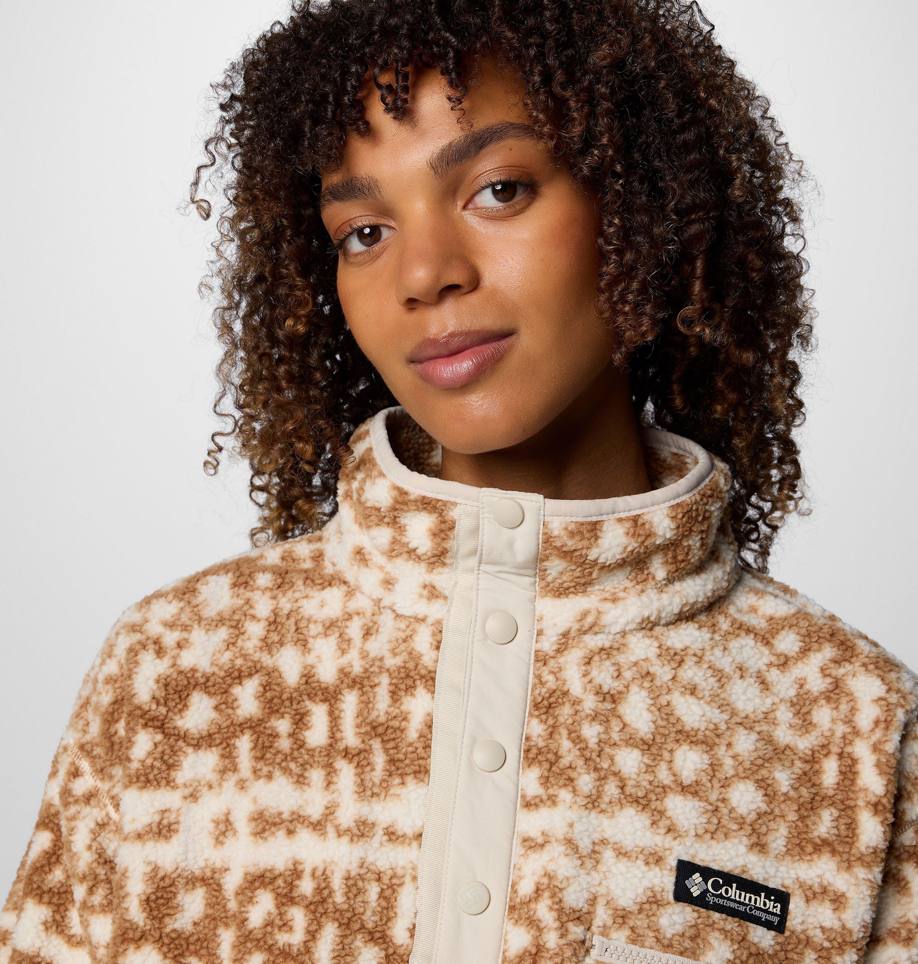 Women's Helvetia II Printed Cropped Half Snap Fleece Pullover 5