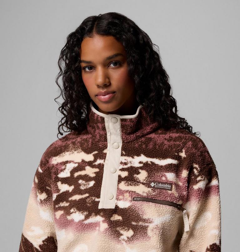 Helvetia II Printed Cropped Half Snap, Color: Tobacco Sisters, Dark Stone, image 5