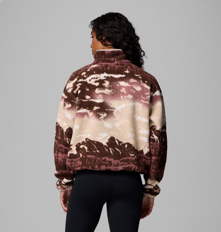 Helvetia II Printed Cropped Half Snap, Color: Tobacco Sisters, Dark Stone, image 3