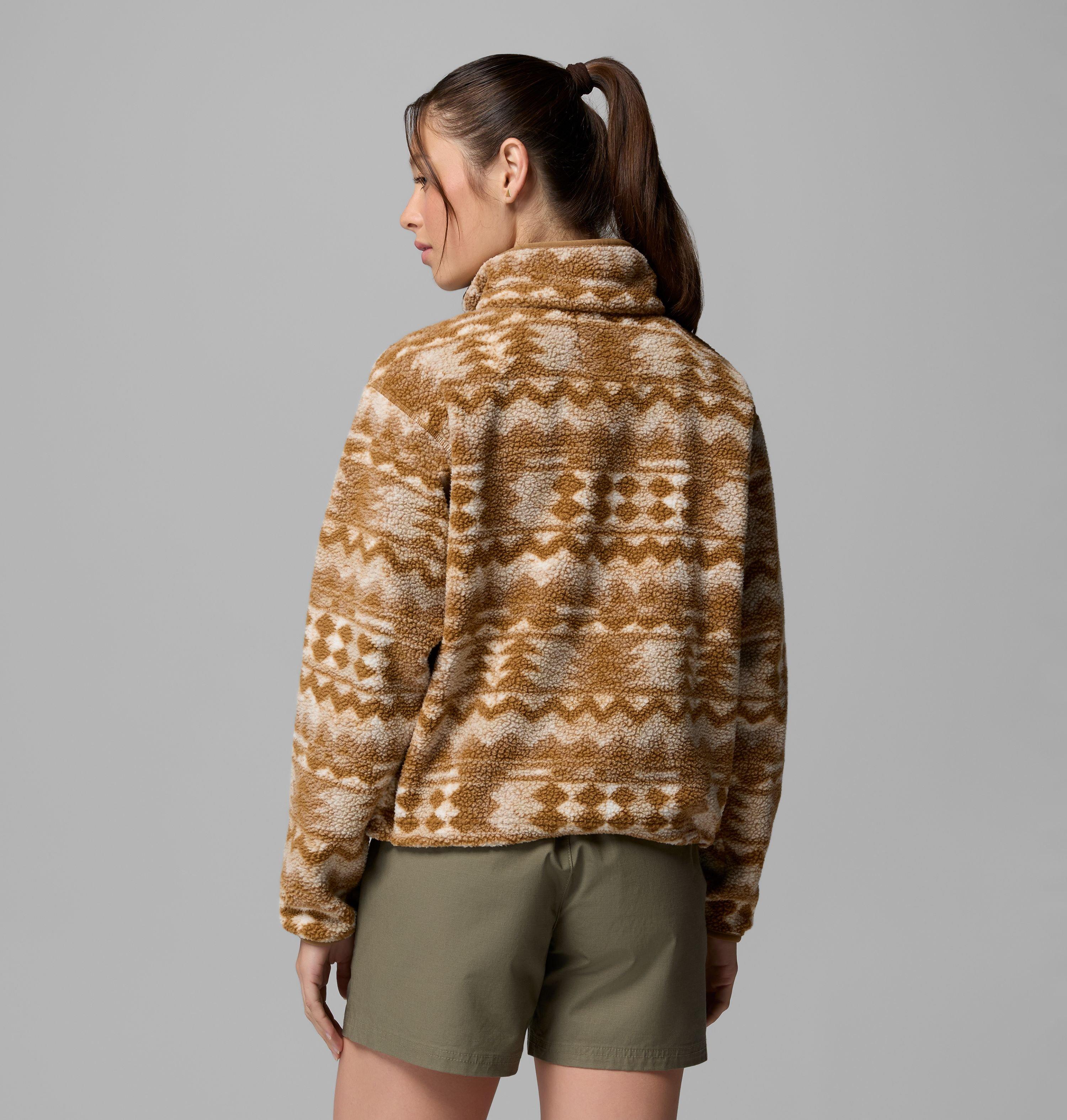Women's Helvetia II Printed Cropped Half Snap Fleece Pullover | 259 | L 3