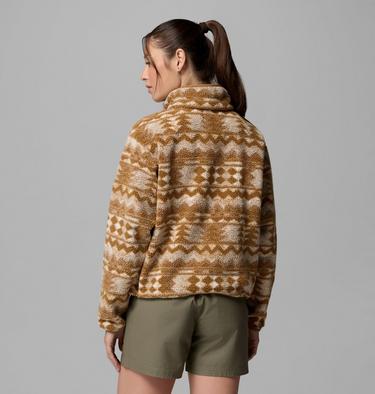 Women's Helvetia II Cropped Sherpa Half Snap Printed Fleece, Color: Delta, Retrotree, image 31