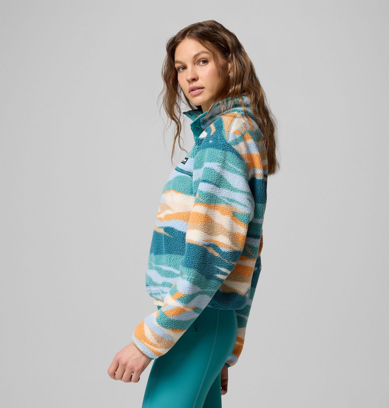 Women's Helvetia™ II Printed Cropped Half Snap Fleece Pullover 4