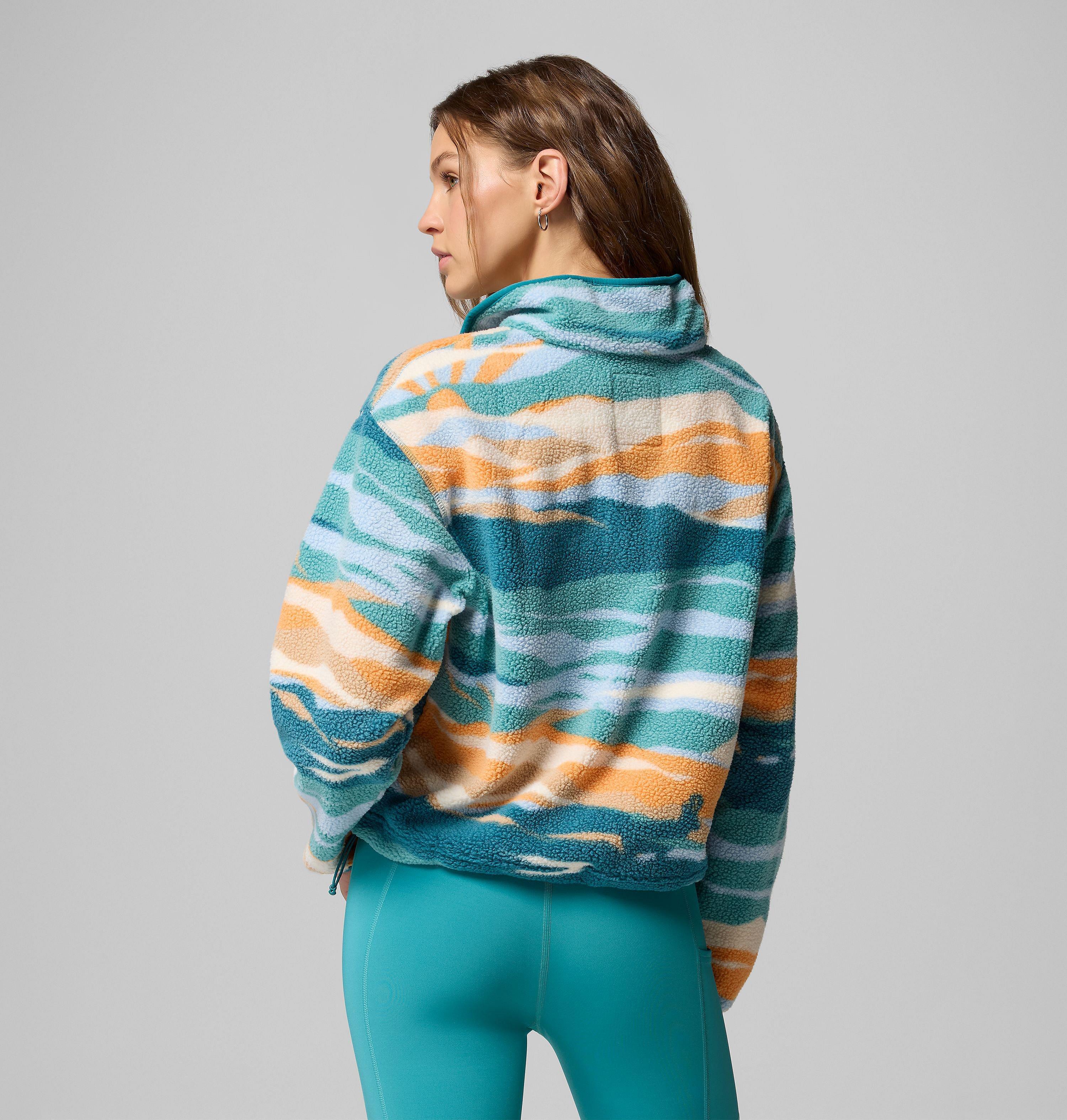 Women's Helvetia II Printed Cropped Half Snap Fleece Pullover 3