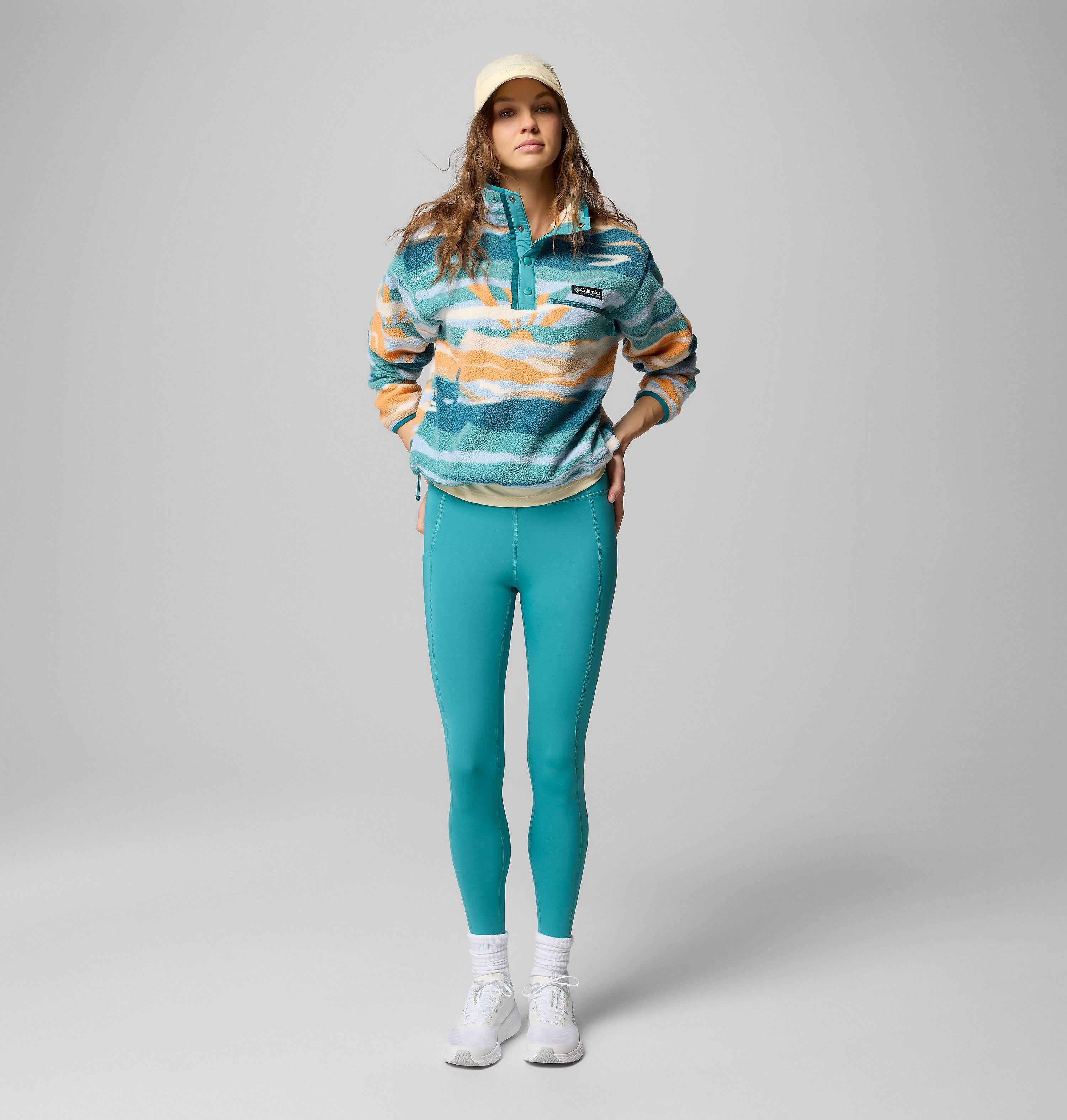 Women's Helvetia II Printed Cropped Half Snap Fleece Pullover 2