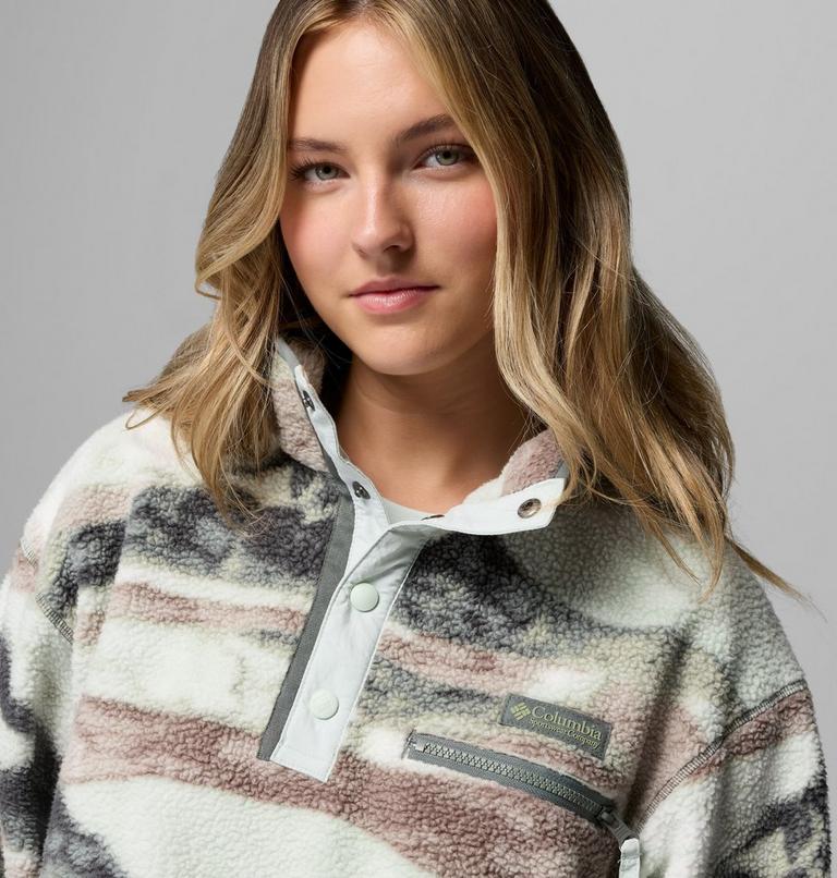 Polaire Sherpa Courte Semi-boutonn&eacute;e avec Imprim&eacute; Helvetia II Femme, Color: Sedona Sage, Summits, image 5