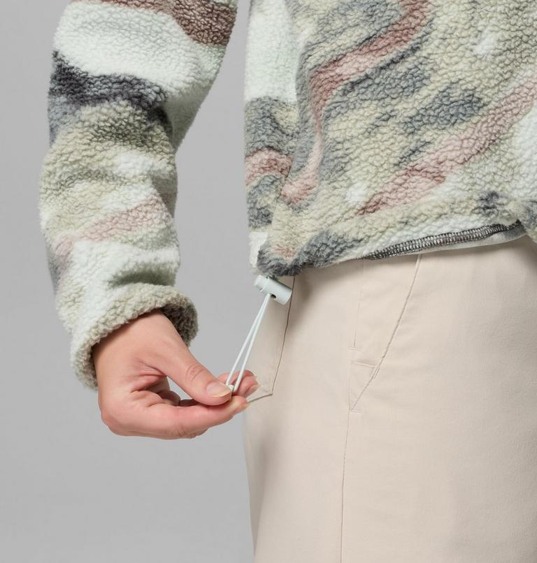 Polaire Sherpa Courte Semi-boutonn&eacute;e avec Imprim&eacute; Helvetia II Femme, Color: Sedona Sage, Summits, image 6