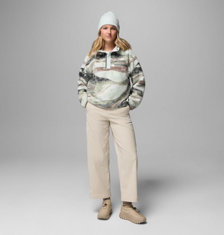 Polaire Sherpa Courte Semi-boutonn&eacute;e avec Imprim&eacute; Helvetia II Femme, Color: Sedona Sage, Summits, image 2