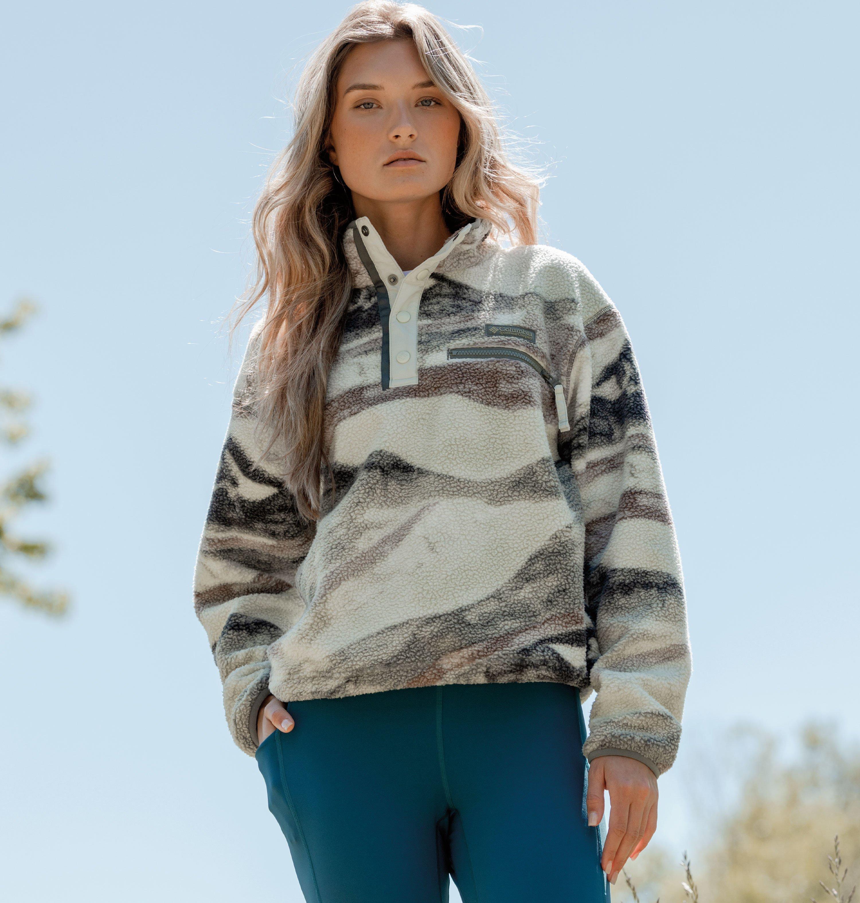 Women's Helvetia II Printed Cropped Half Snap Fleece Pullover | 342 | L 9