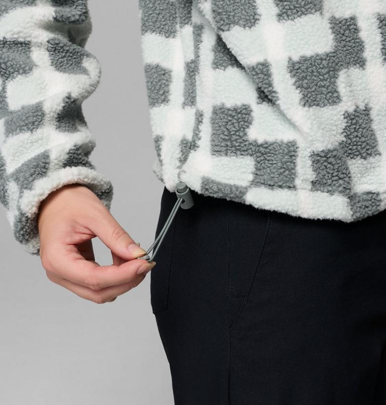 Polaire Sherpa Courte Semi-boutonn&eacute;e avec Imprim&eacute; Helvetia II Femme, Color: Sedona Sage, Geostack, image 6