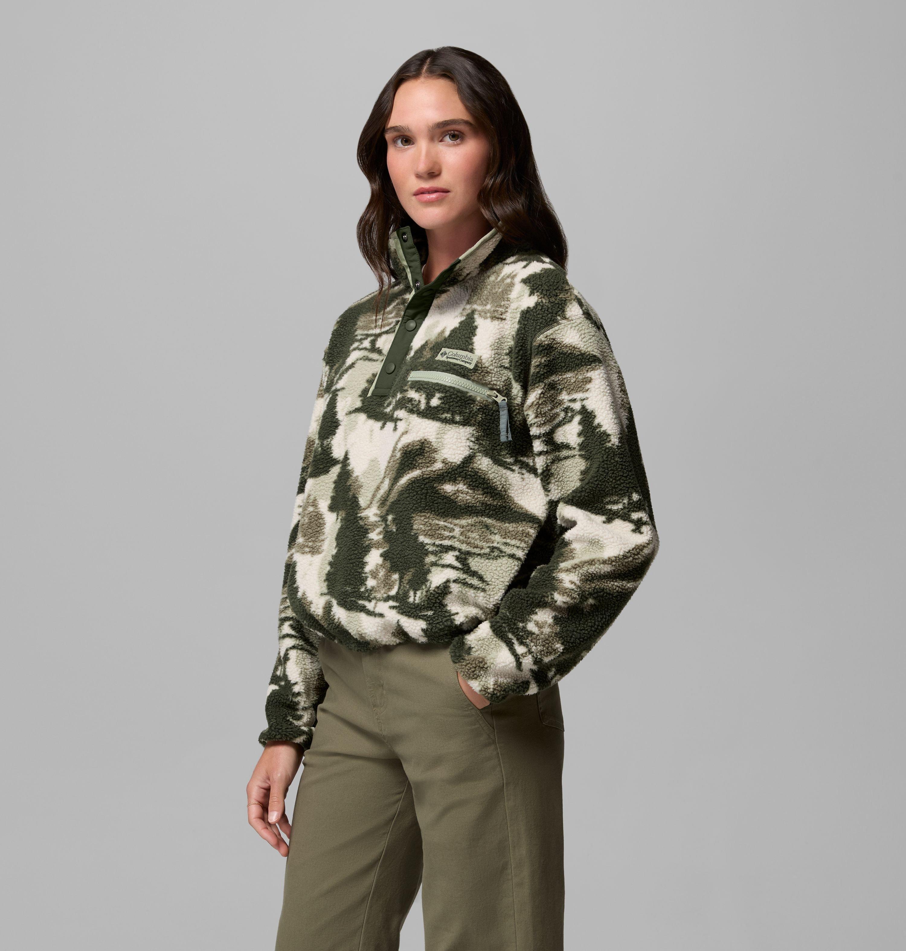 Women's Helvetia II Printed Cropped Half Snap Fleece Pullover | 397 | L 4