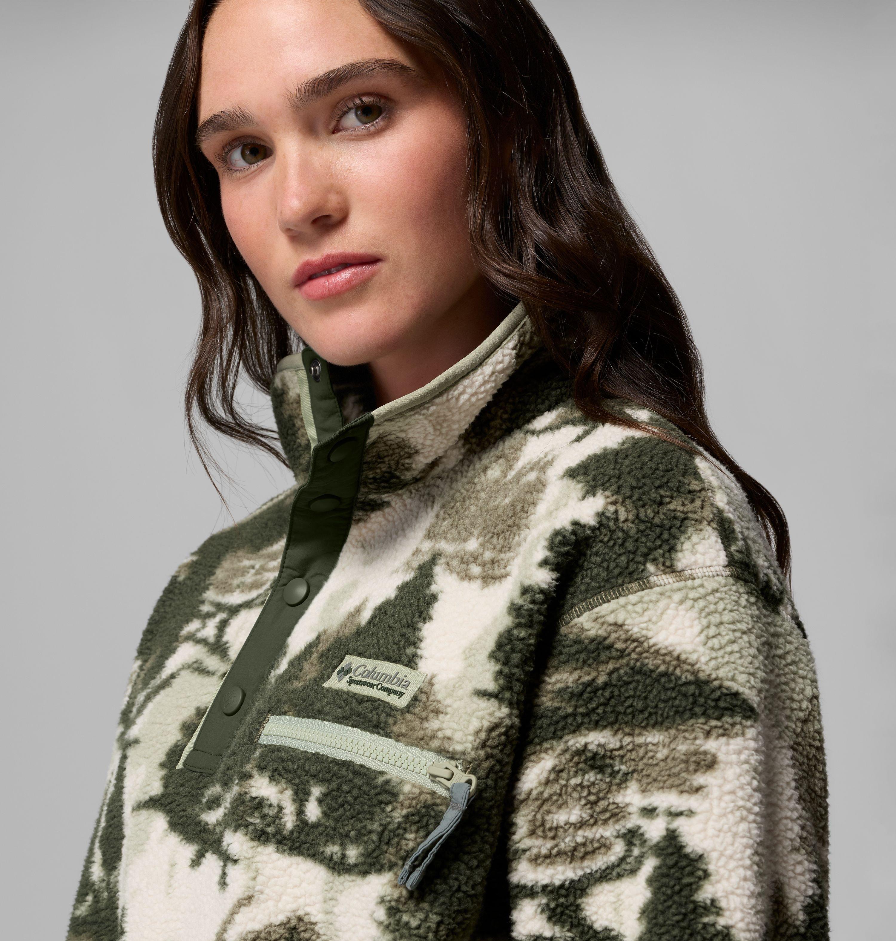 Women's Helvetia II Printed Cropped Half Snap Fleece Pullover | 397 | L 5
