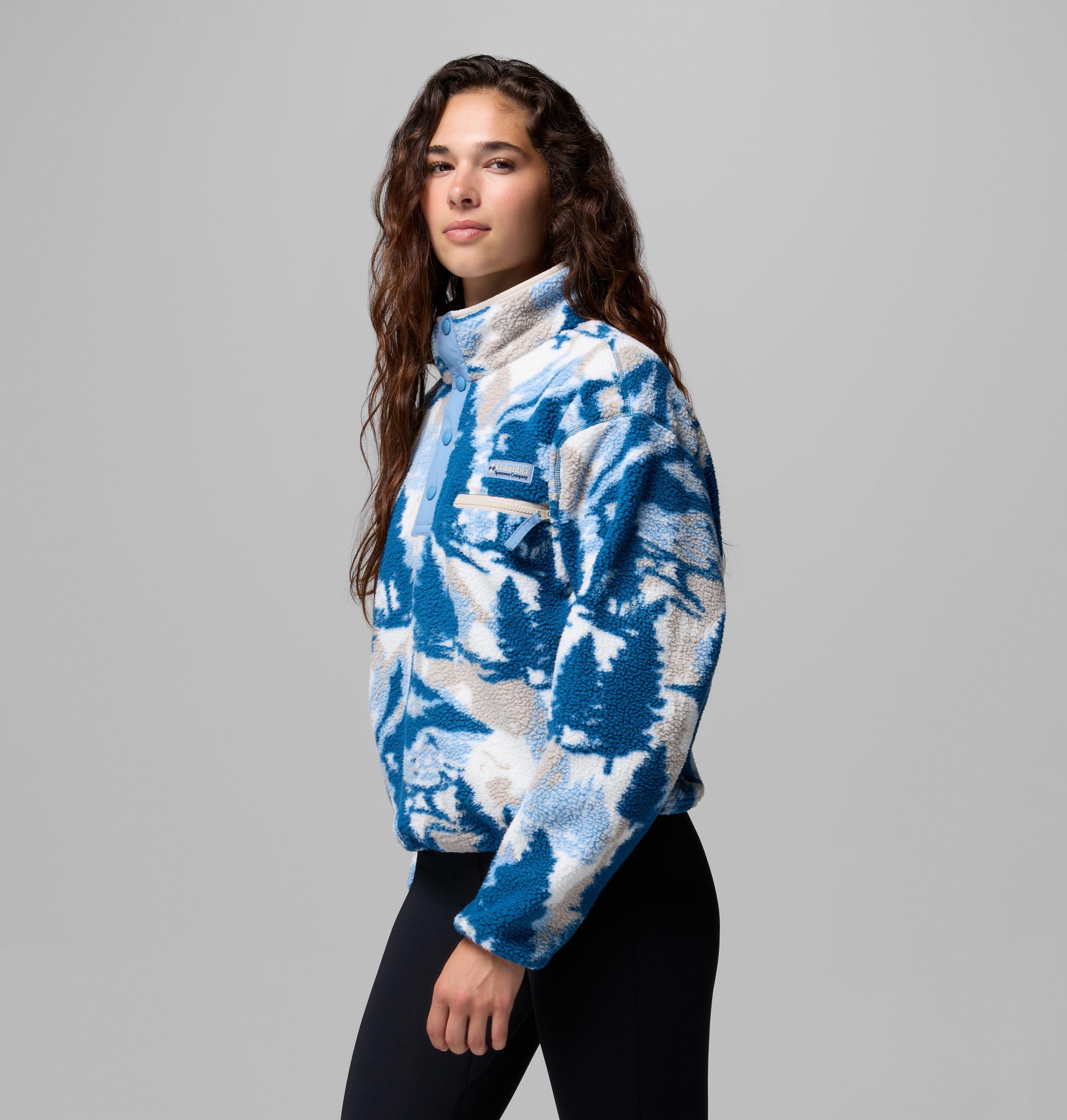 Women's Helvetia II Printed Cropped Half Snap Fleece Pullover | 442 | XXL 4