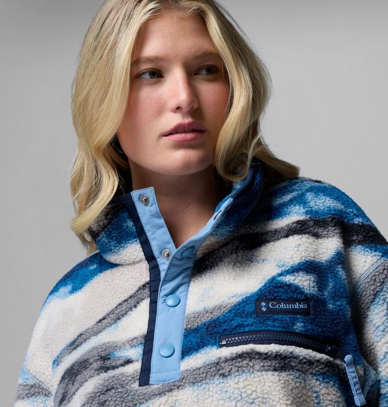 Polaire Sherpa Courte Semi-boutonn&eacute;e avec Imprim&eacute; Helvetia II Femme, Color: Phoenix Blue, Summits, image 5