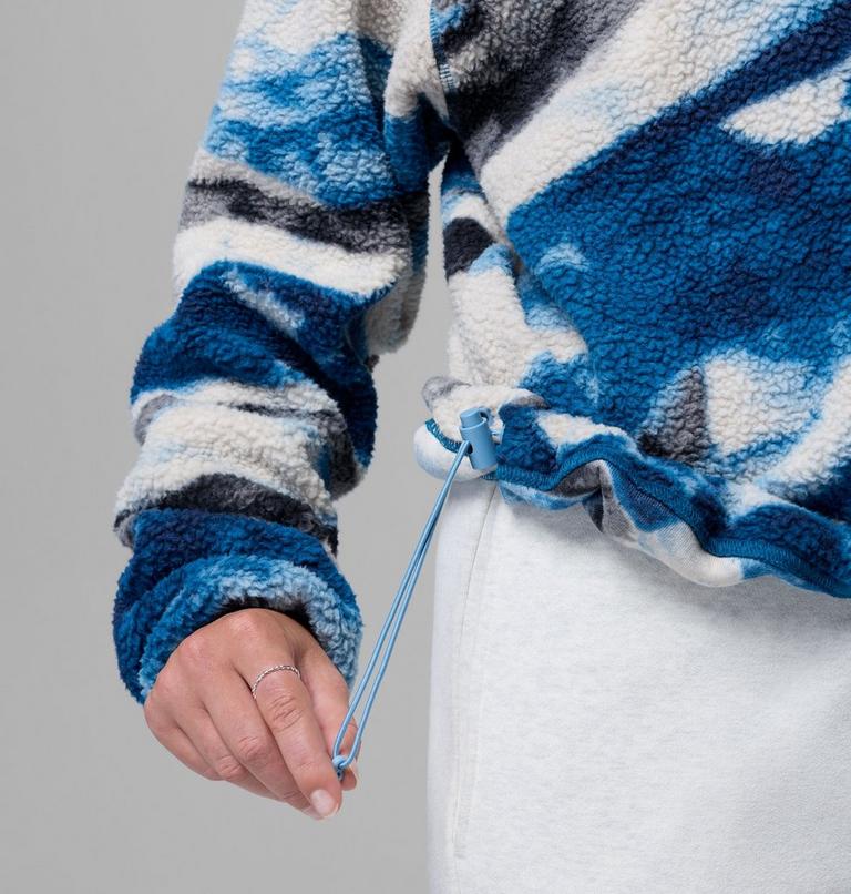 Polaire Sherpa Courte Semi-boutonn&eacute;e avec Imprim&eacute; Helvetia II Femme, Color: Phoenix Blue, Summits, image 6