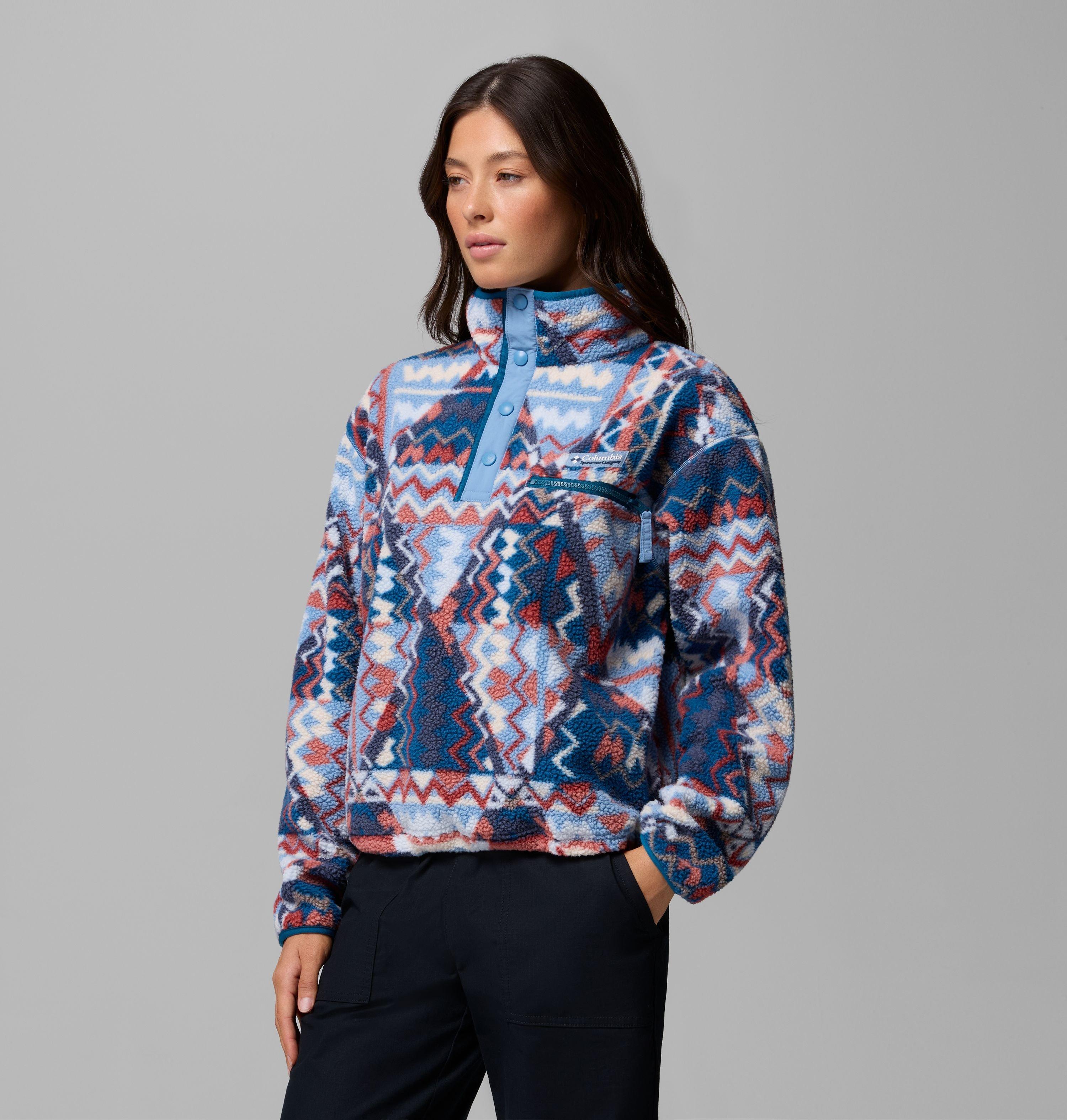 Women's Helvetia II Printed Cropped Half Snap Fleece Pullover | 447 | XS 4