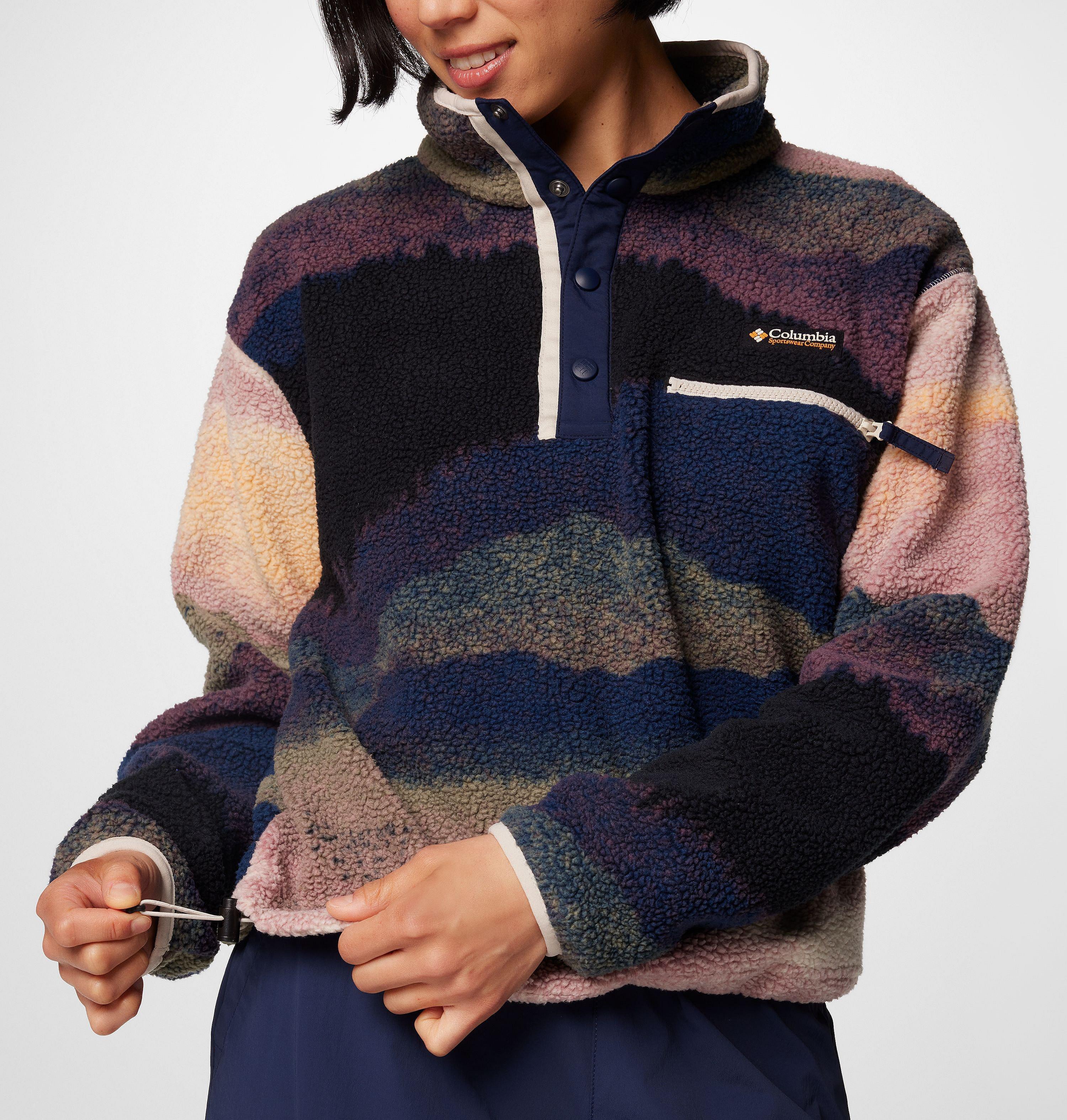 Women's Helvetia II Printed Cropped Half Snap Fleece Pullover 6