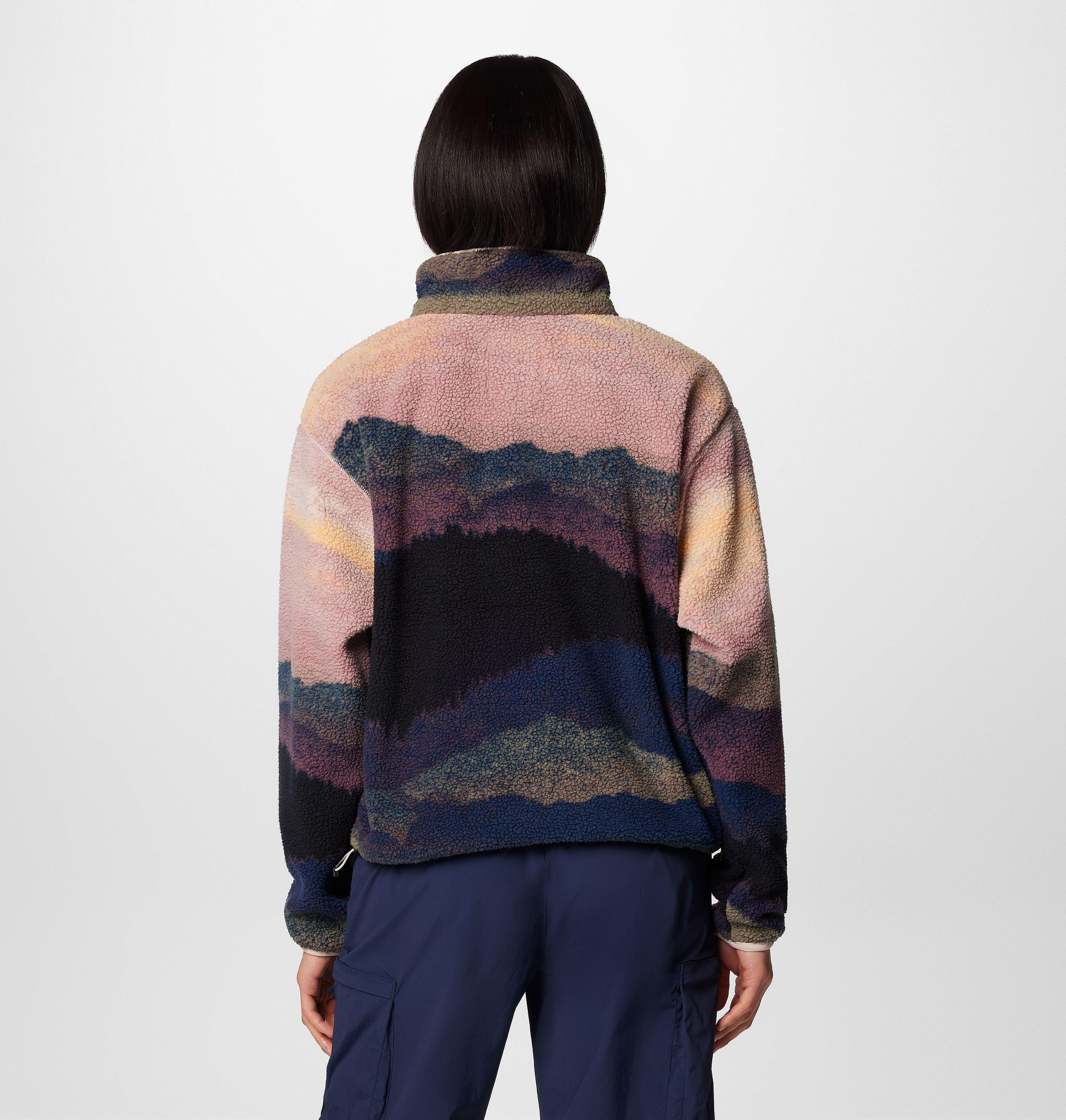 Women's Helvetia II Printed Cropped Half Snap Fleece Pullover 2